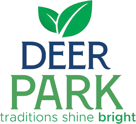 Village of Deer Park logo, reading 'Deer Park: Traditions shine bright'.